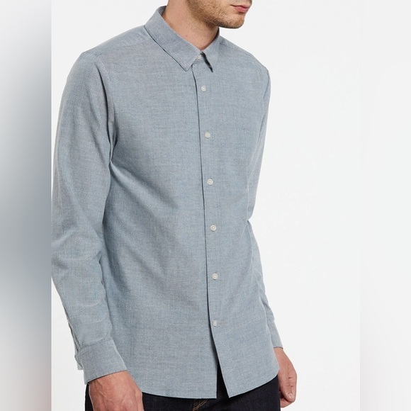 2/49$ Men’s Volcom blue OXFORD STRETCH long sleeves SHIRT size medium - Picture 8 of 16